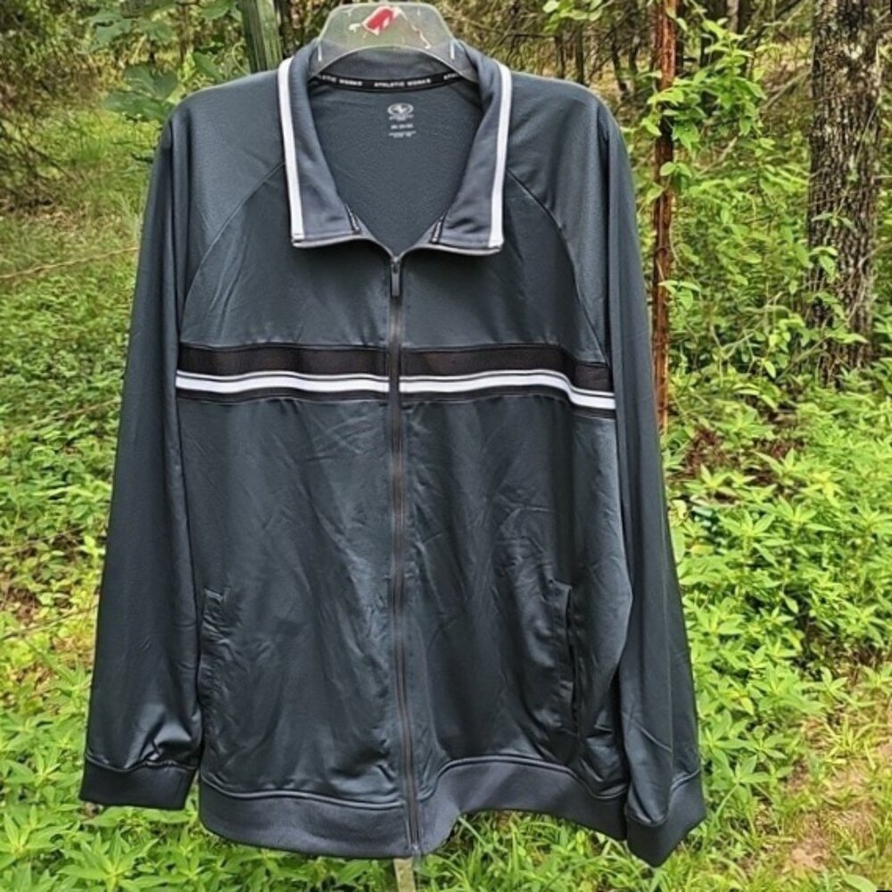 Athletic Works Big Men's Tricot Track Jacket, Size 3XL (54-56) Used